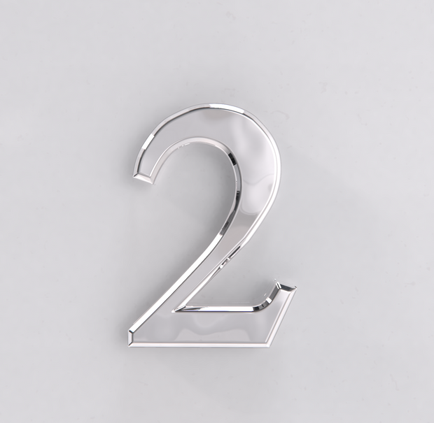 Chrome Self Adhesive Classic Style House Door Numbers
