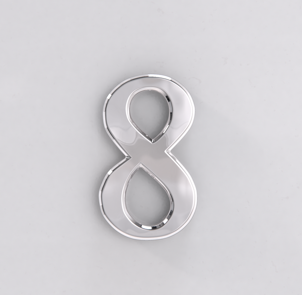 Chrome Self Adhesive Classic Style House Door Numbers